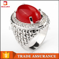 Latest products artificial jewelry red agate gemstone ring fashion indonesia big stone ring for men